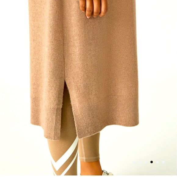 Tory BURCH Cashmere Sweater Dress in Neutral Nude Tan 70s Sportswear Size S - Picture 4 of 4